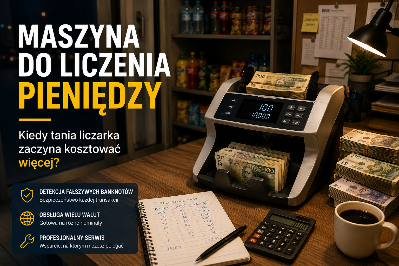 Maszyna do liczenia pieniędzy - kiedy tanie urządzenie zaczyna kosztować najwięcej?