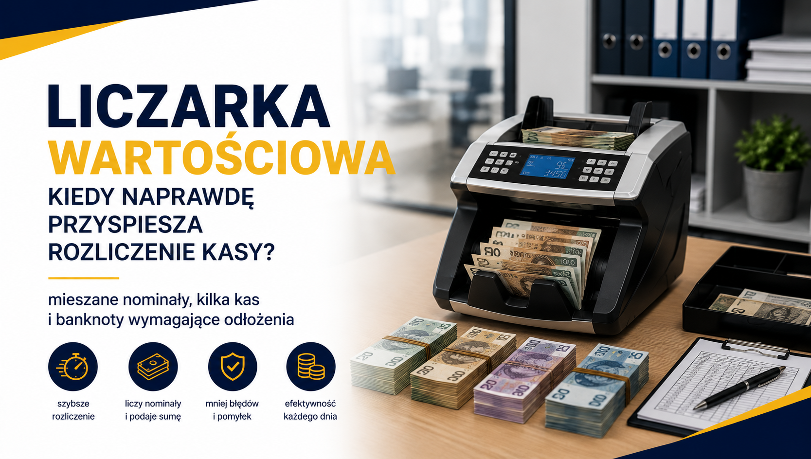 Liczarka wartościowa w praktyce - kiedy rozpoznawanie nominałów naprawdę skraca rozliczenie kasy?