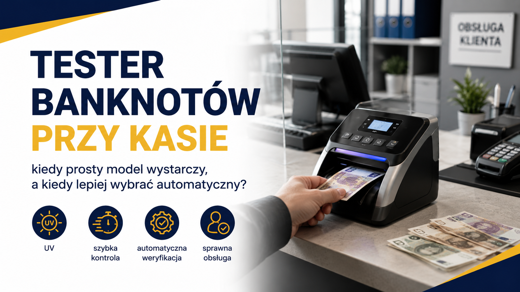 Tester banknotów przy kasie - kiedy prosty model wystarczy, a kiedy lepiej wybrać automatyczny?