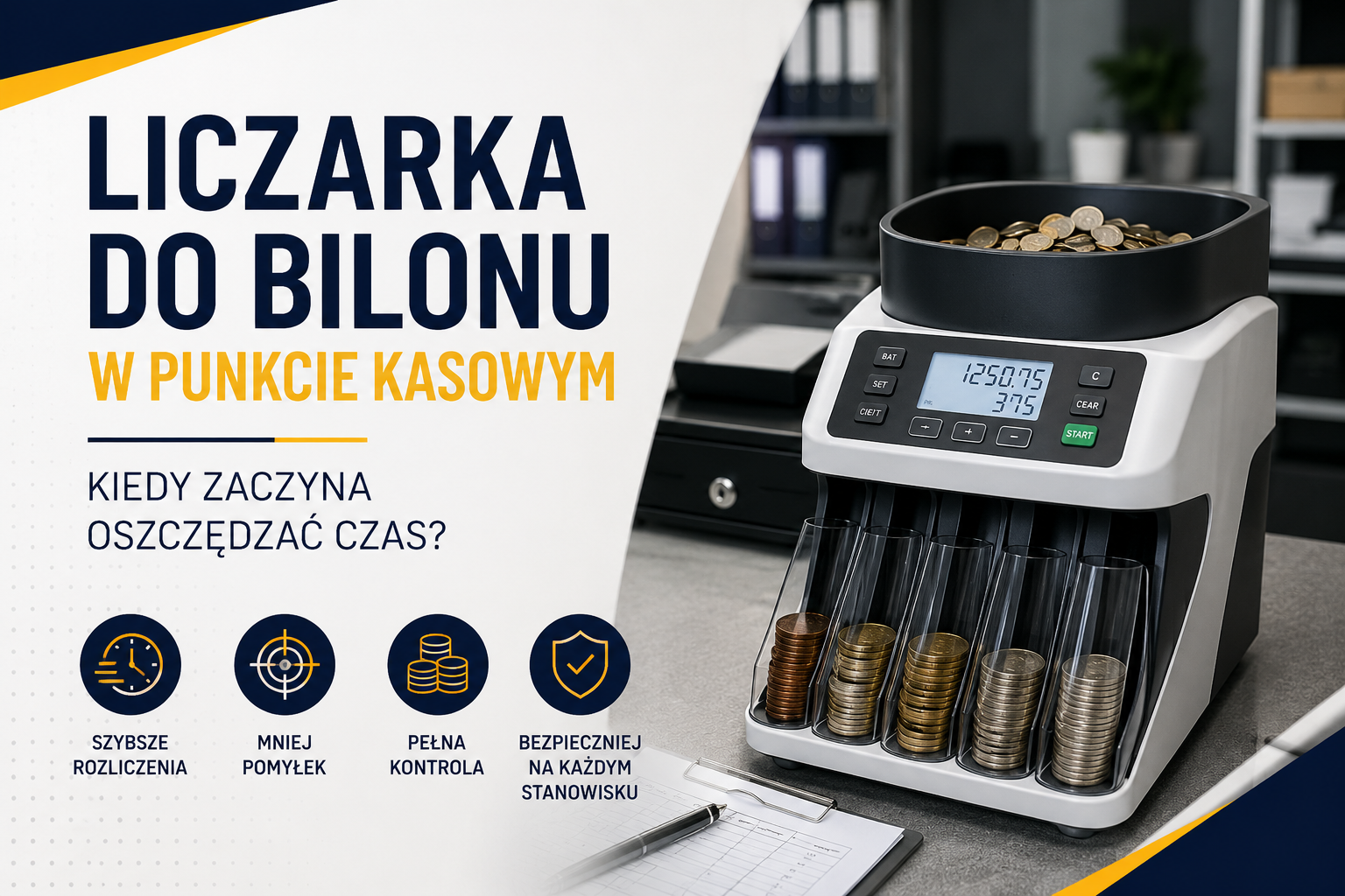 Liczarka do bilonu w punkcie kasowym - kiedy zaczyna oszczędzać czas?