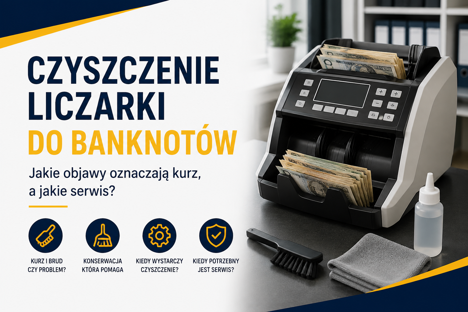 Czyszczenie liczarki do banknotów – jakie objawy oznaczają kurz, a jakie serwis?