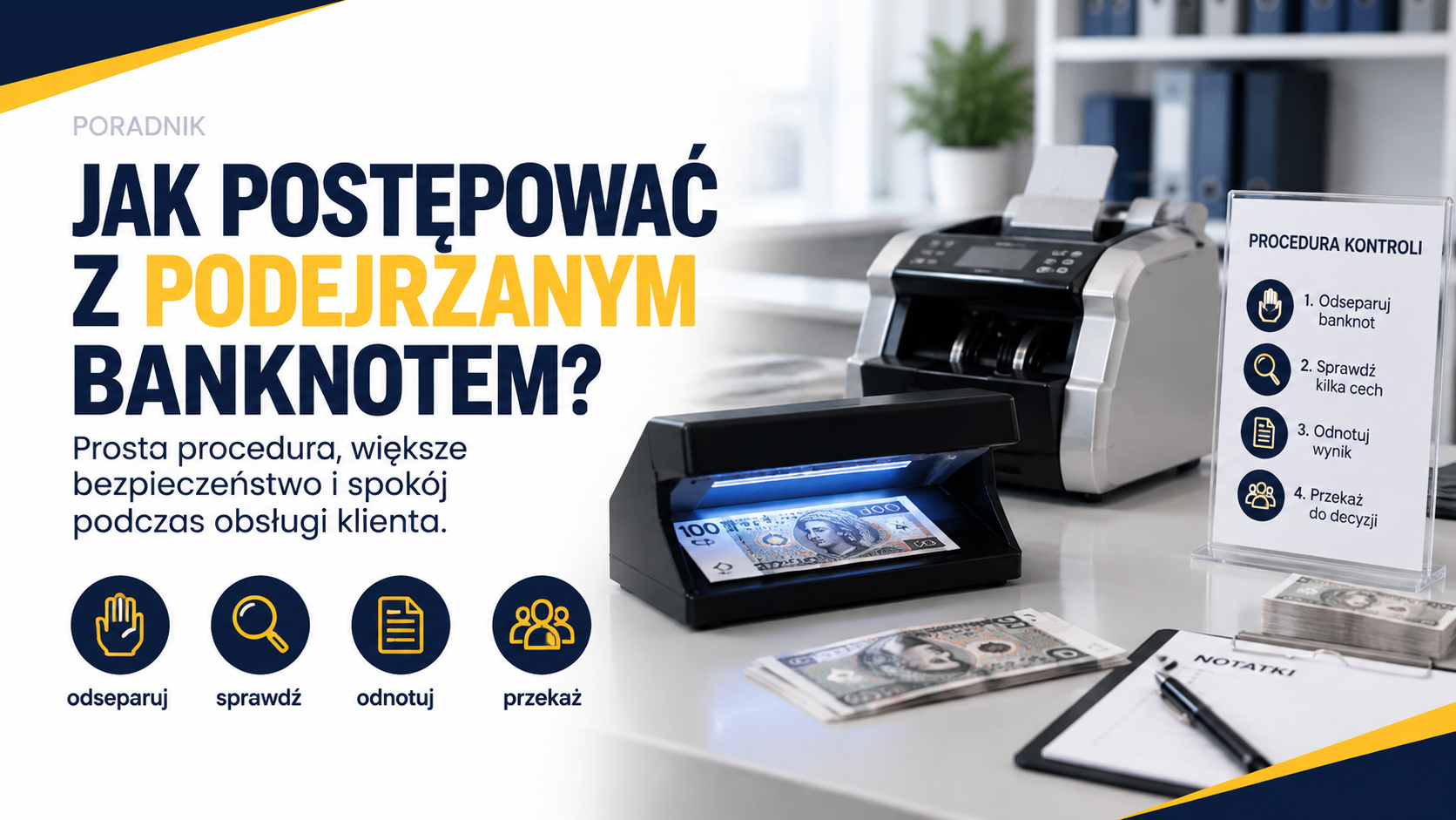 Podejrzany banknot przy kasie - jak ułożyć procedurę weryfikacji bez konfliktu z klientem?